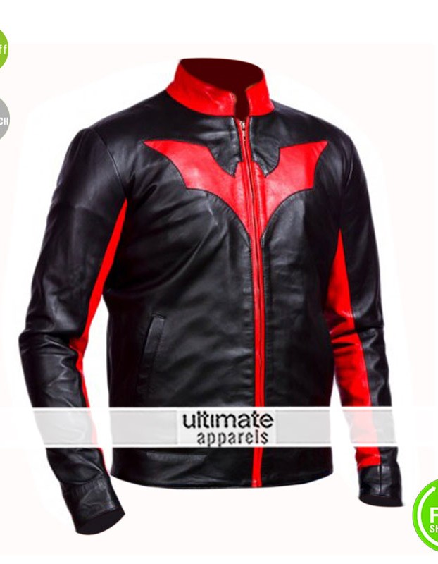 Batman Beyond Bruce Wayne Biker Red Contrast Jacket Batman Beyond Bruce Wayne Biker Red Contrast Jacket