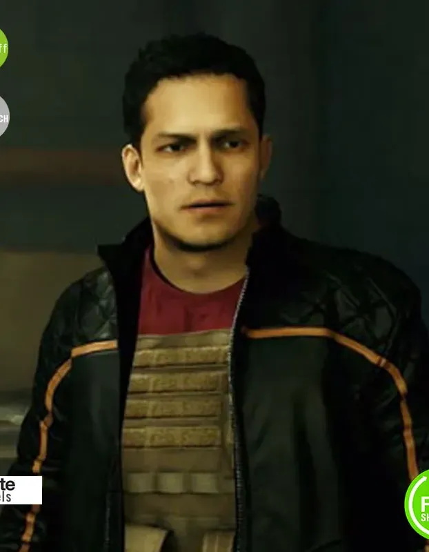 Battlefield Hardline Nick Mendoza Black Quilted Jacket 