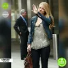 Blake Lively Blue Slimfit Leather Jacket