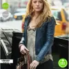 Blake Lively Blue Slimfit Leather Jacket