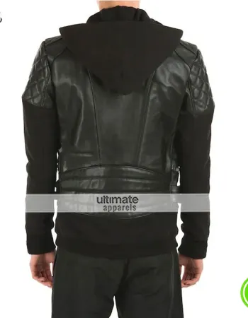 Brando Black Hooded Justin Bieber Leather Jacket Brando Black Hooded Justin Bieber Leather Jacket