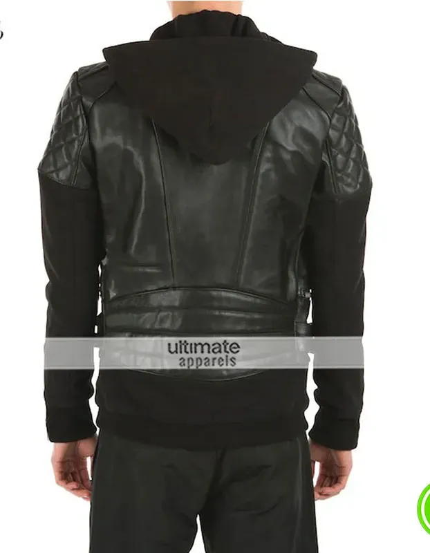 Brando Black Hooded Justin Bieber Leather Jacket