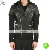 Brando Black Hooded Justin Bieber Leather Jacket