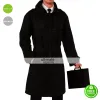 Detective Mens Agent Spy Black Trench Coat Costume Detective Mens Agent Spy Black Trench Coat Costume