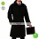 Detective Mens Agent Spy Black Trench Coat Costume