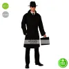 Detective Mens Agent Spy Black Trench Coat Costume Detective Mens Agent Spy Black Trench Coat Costume