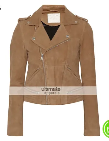 Eleanor Calder Brown Suede Biker Women Jacket