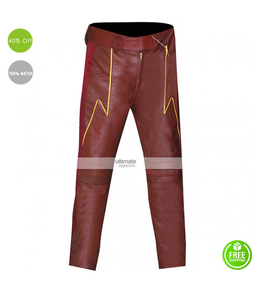 Flash Cosplay Slim Leather Costume Pants