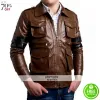 Four Pocket Chocolate Brown Jacket With Stripes