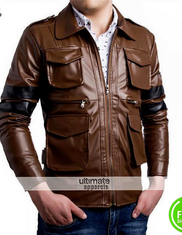 Four Pocket Chocolate Brown Jacket With Stripes Four Pocket Chocolate Brown Jacket With Stripes