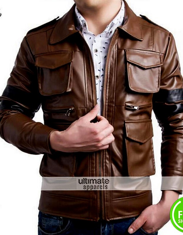 Four Pocket Chocolate Brown Jacket With Stripes Four Pocket Chocolate Brown Jacket With Stripes