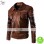 Four Pocket Chocolate Brown Jacket With Stripes