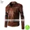 Four Pocket Chocolate Brown Jacket With Stripes