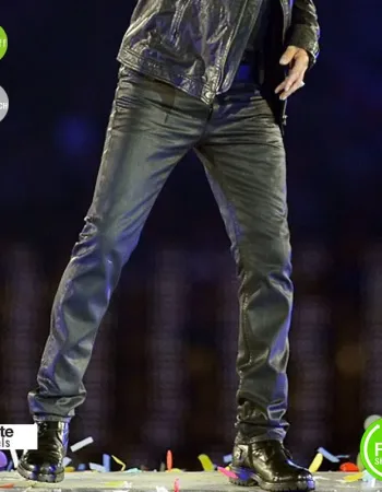 George Michael Black Men Leather Pants