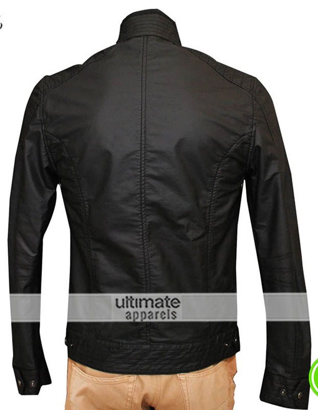 H Racer Cross Zip Pocket Slim Fit Biker Jacket