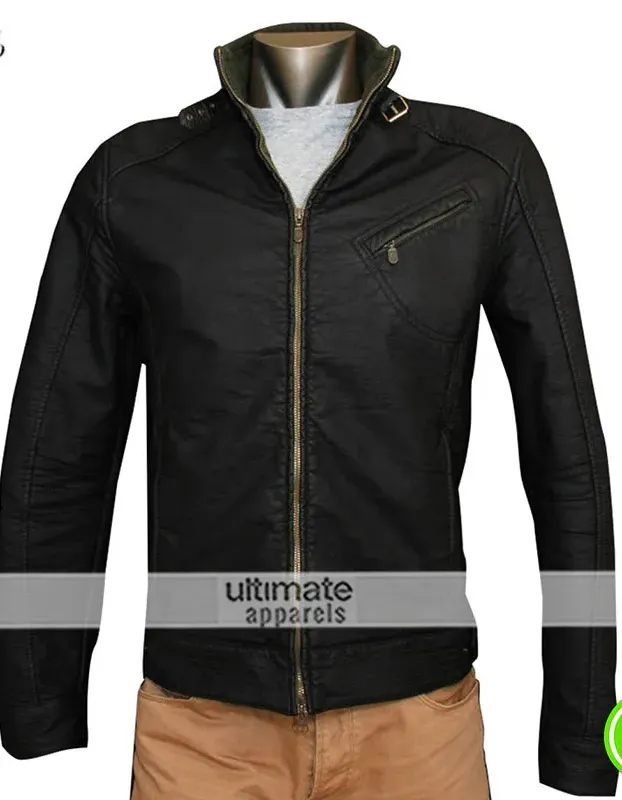 H Racer Cross Zip Pocket Slim Fit Biker Jacket H Racer Cross Zip Pocket Slim Fit Biker Jacket