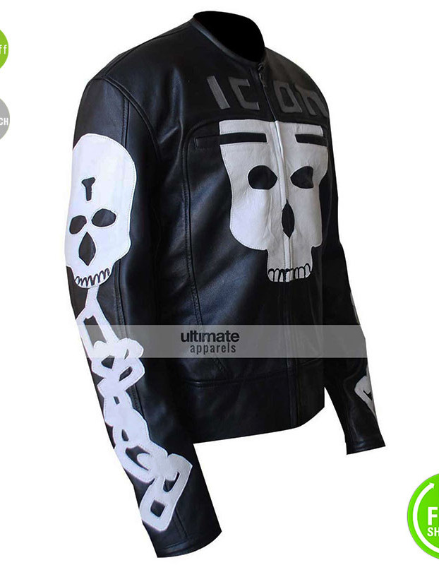 Icon Motorhead Skull Motorcycle White/Black Jacket 
