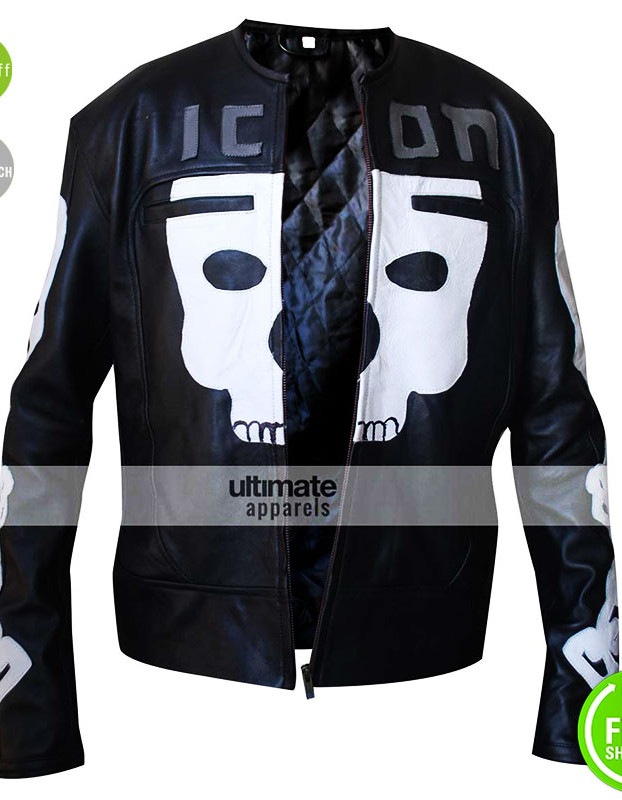 Icon Motorhead Skull Motorcycle White/Black Jacket 