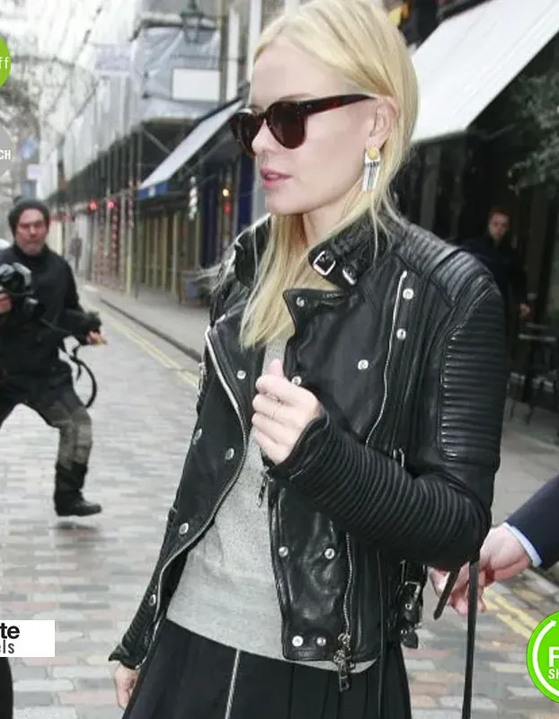 Kate Bosworth Burberry Black Biker Jacket