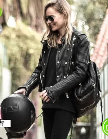 Kate Bosworth Burberry Black Biker Jacket