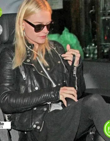 Kate Bosworth Burberry Black Biker Jacket Kate Bosworth Burberry Black Biker Jacket