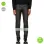 Men Dark Grey Leather Zip Panel Quilted Pants