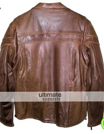 Mens Vintage Cafe Racer Leather Motorcycle Jacket