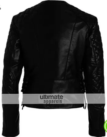 Miranda Kerr Balenciaga Black Quilted Motorcycle Jacket