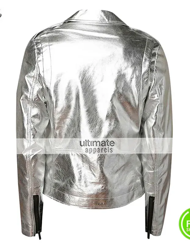 New Men Silver Shiny leather Jacket New Men Silver Shiny leather Jacket