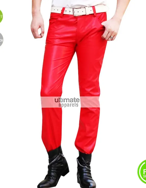New Red Leather Pant For Men New Red Leather Pant For Men