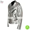 New Men Silver Shiny leather Jacket New Men Silver Shiny leather Jacket