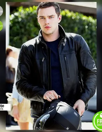 Nicholas Hoult Biker Leather Jacket