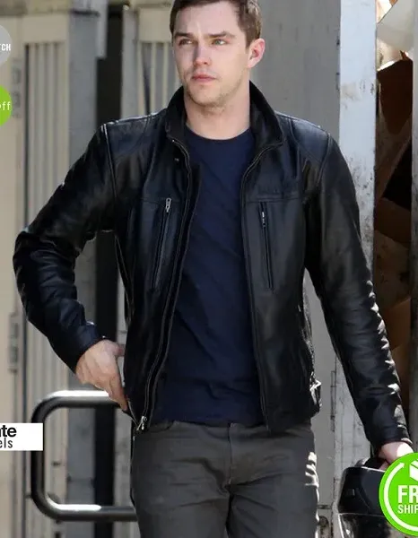 Nicholas Hoult Biker Leather Jacket