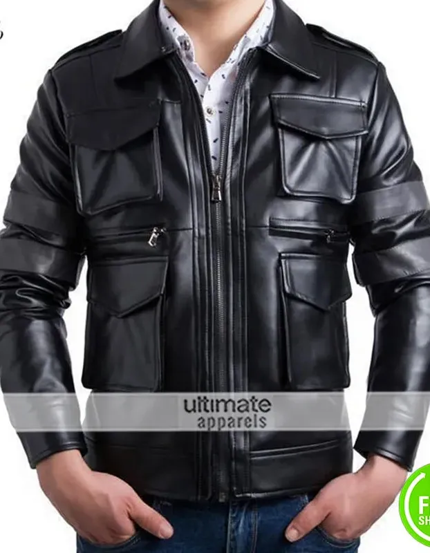 Resident Evil Faux Black Leather Jacket Resident Evil Faux Black Leather Jacket
