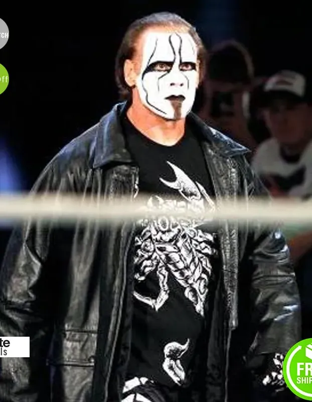 Sting Returns 2015 WWE Long Black Leather Coat Sting Returns 2015 WWE Long Black Leather Coat