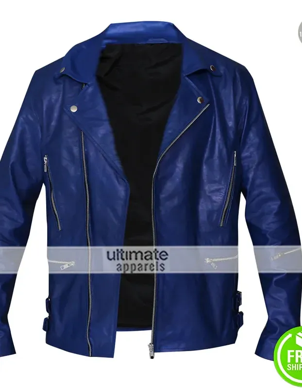 30 Seconds to Mars Jared Leto Blue Leather Jacket 30 Seconds to Mars Jared Leto Blue Leather Jacket