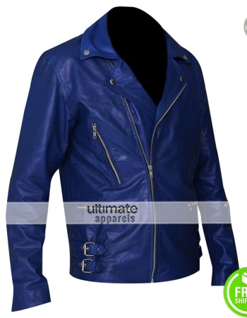 30 Seconds to Mars Jared Leto Blue Leather Jacket