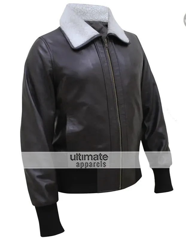 Bombshell Harley Quinn Bomber Fur Leather Jacket