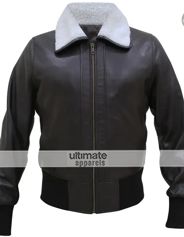 Bombshell Harley Quinn Bomber Fur Leather Jacket