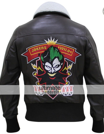 Bombshell Harley Quinn Bomber Fur Leather Jacket
