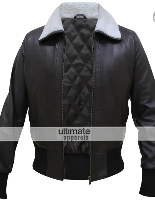 Bombshell Harley Quinn Bomber Fur Leather Jacket