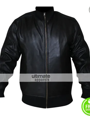 David Beckham Black Bomber Leather Jacket