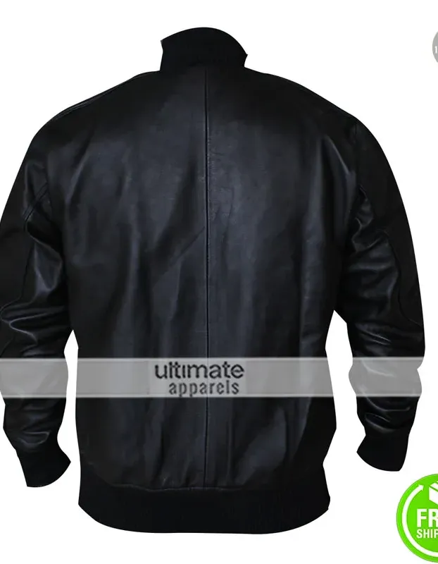 David Beckham Black Bomber Leather Jacket David Beckham Black Bomber Leather Jacket
