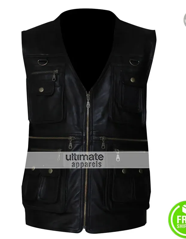 Men's 4 Pocket Zipper Leather Vest Men's 4 Pocket Zipper Leather Vest