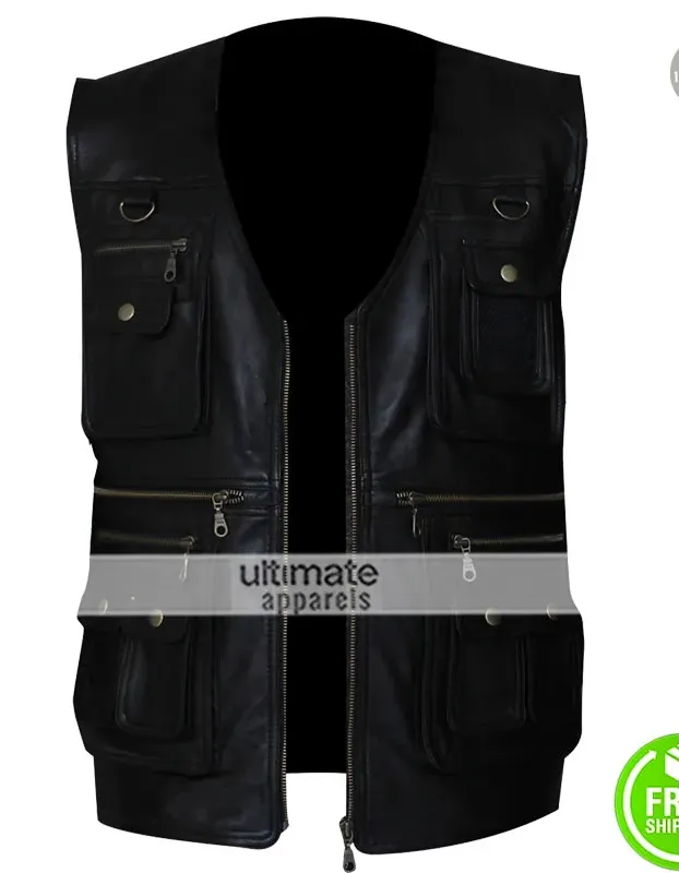 Men's 4 Pocket Zipper Leather Vest Men's 4 Pocket Zipper Leather Vest