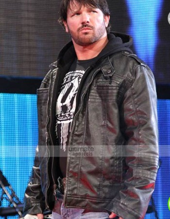 AJ Styles WWE Black Hooded Leather Jacket