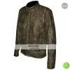 Distressed Wax Men's Vintage Cafe Racer Biker Jacket