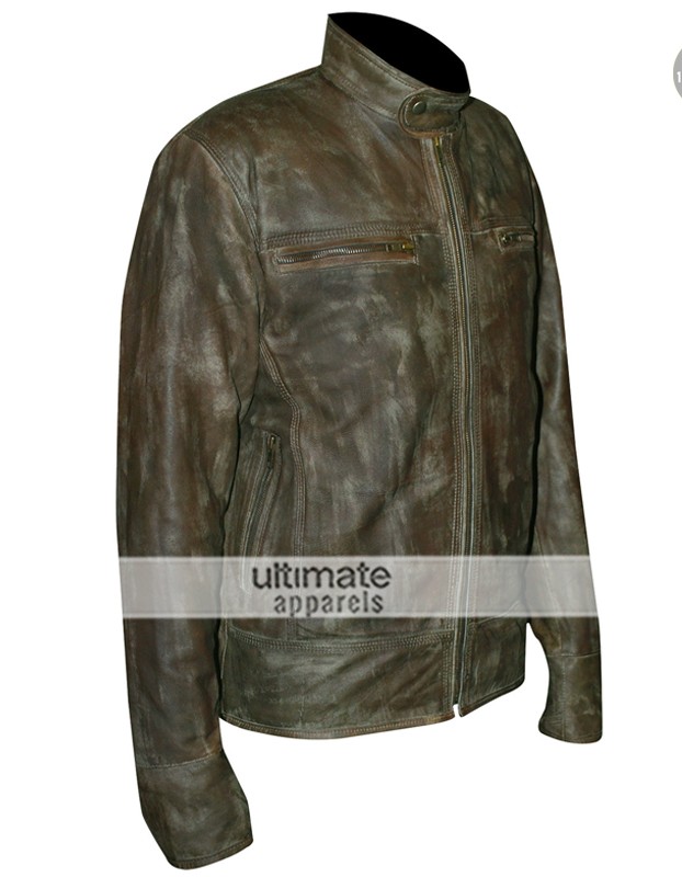 Distressed Wax Men's Vintage Cafe Racer Biker Jacket Distressed Wax Men's Vintage Cafe Racer Biker Jacket