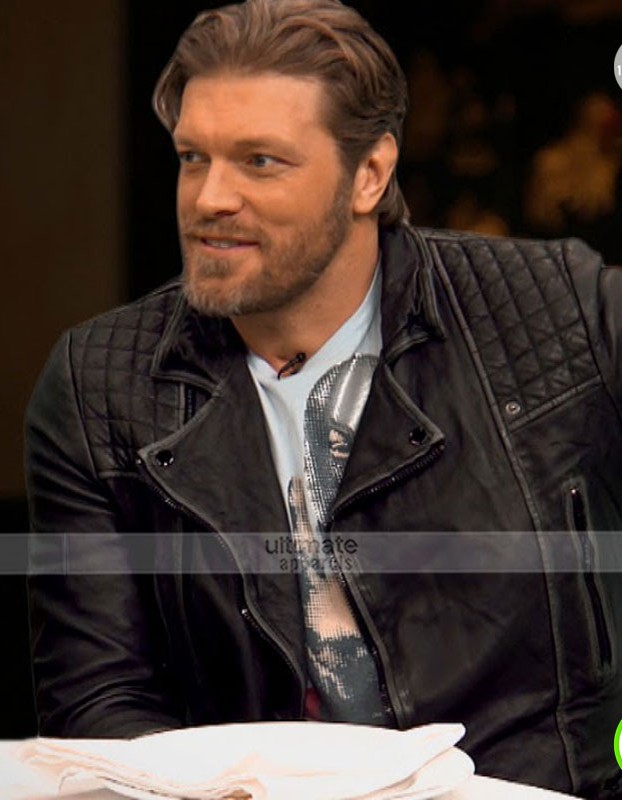 Edge WWE FastLane Quilted Black Leather Jacket