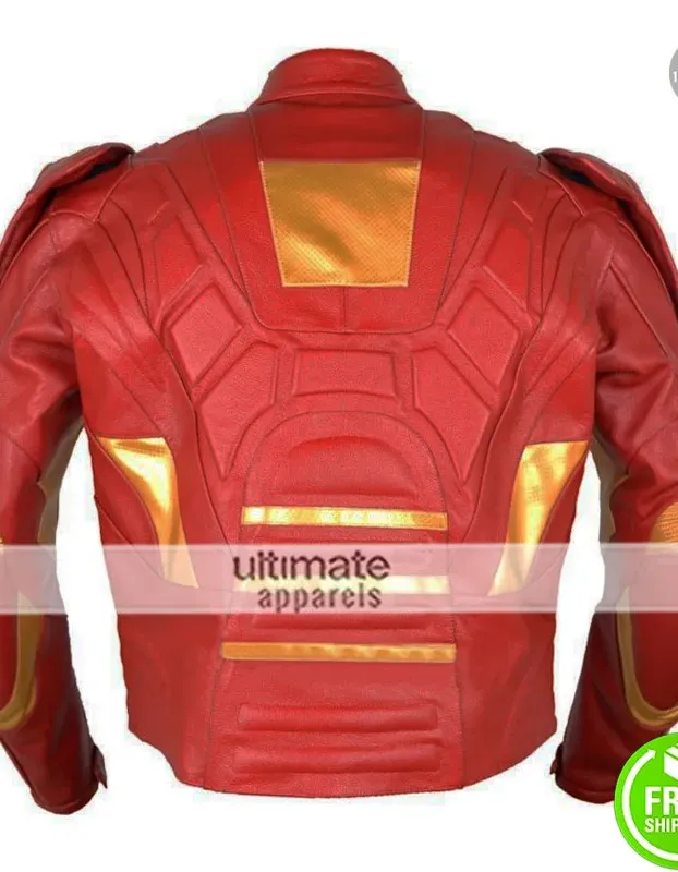 Mens Ironman Motorcycle Red Costume Jacket Mens Ironman Motorcycle Red Costume Jacket